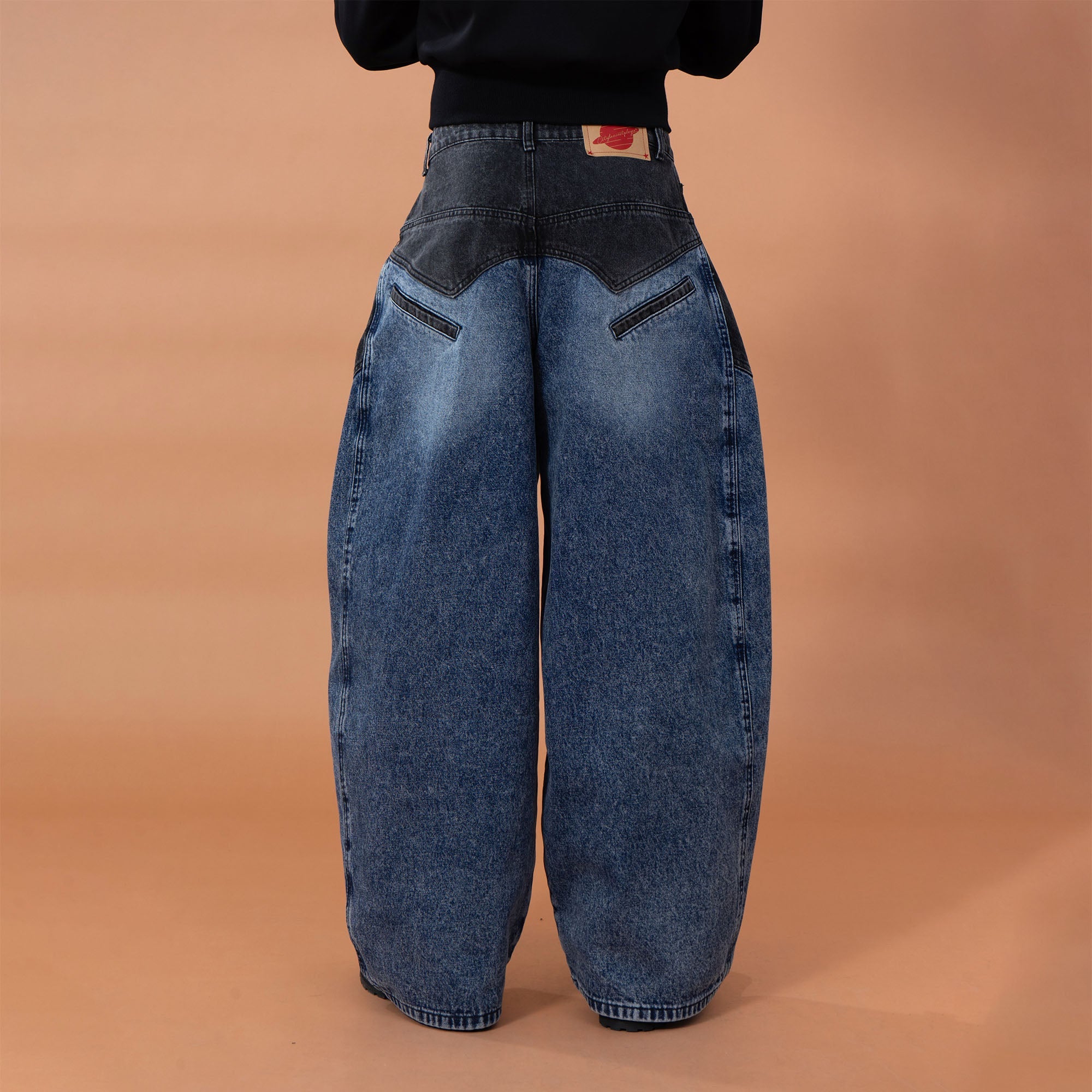 CLP Distressed Contrast-Panel Oversized Jeans-Jeans-M (Preorder)-Free Shipping Leatheretro