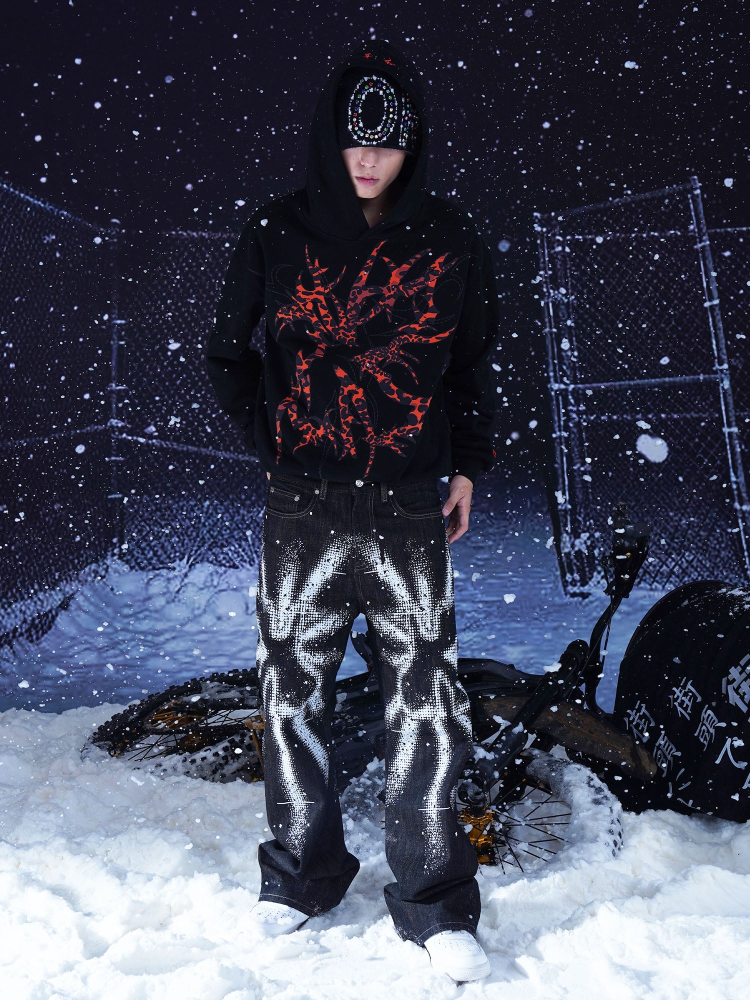 VINKID Peace Dove Splatter Jeans-Jeans-S-Free Shipping Leatheretro
