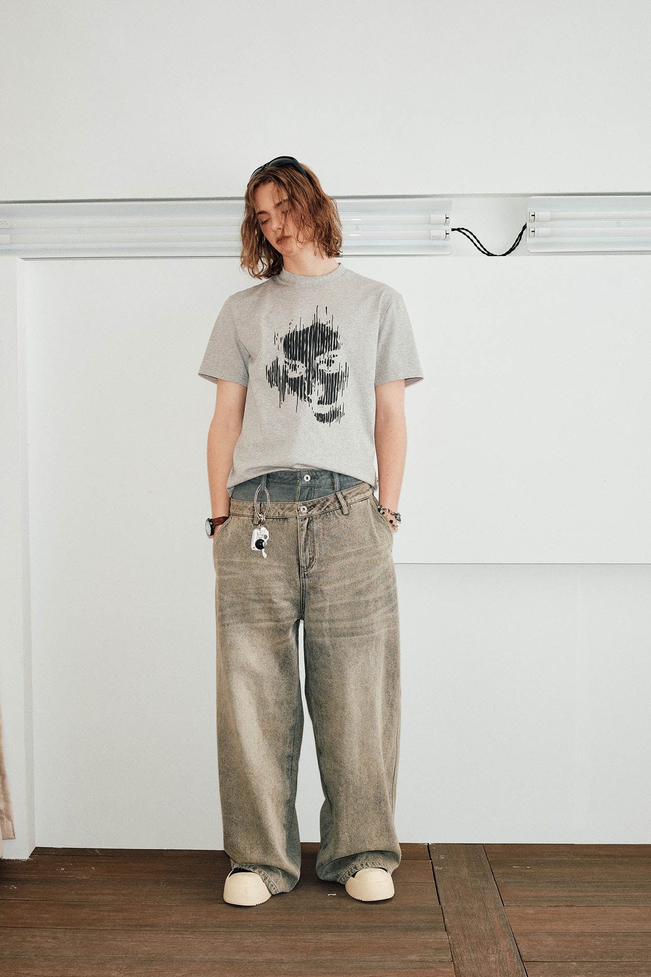 KREATE Washed Double-Waist Jeans-Jeans-S-Grey-Free Shipping Leatheretro