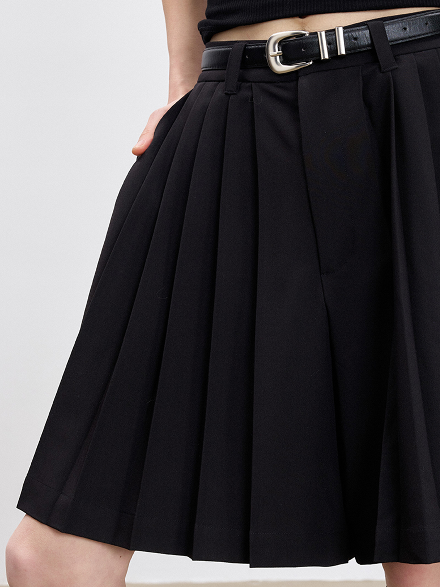 TUIMU Essential Pleated Skort-Shorts-S-Free Shipping Leatheretro