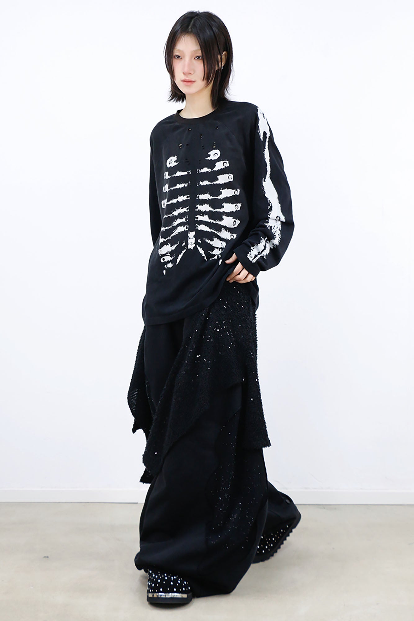 RELABEL Detachable Diamond Drape Oversized Sweatpants-Pants-XS (Preorder)-Free Shipping Leatheretro