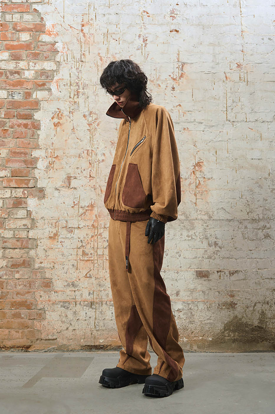 RELABEL Deconstructed Faux-Suede Pants-Pants-S-Free Shipping Leatheretro