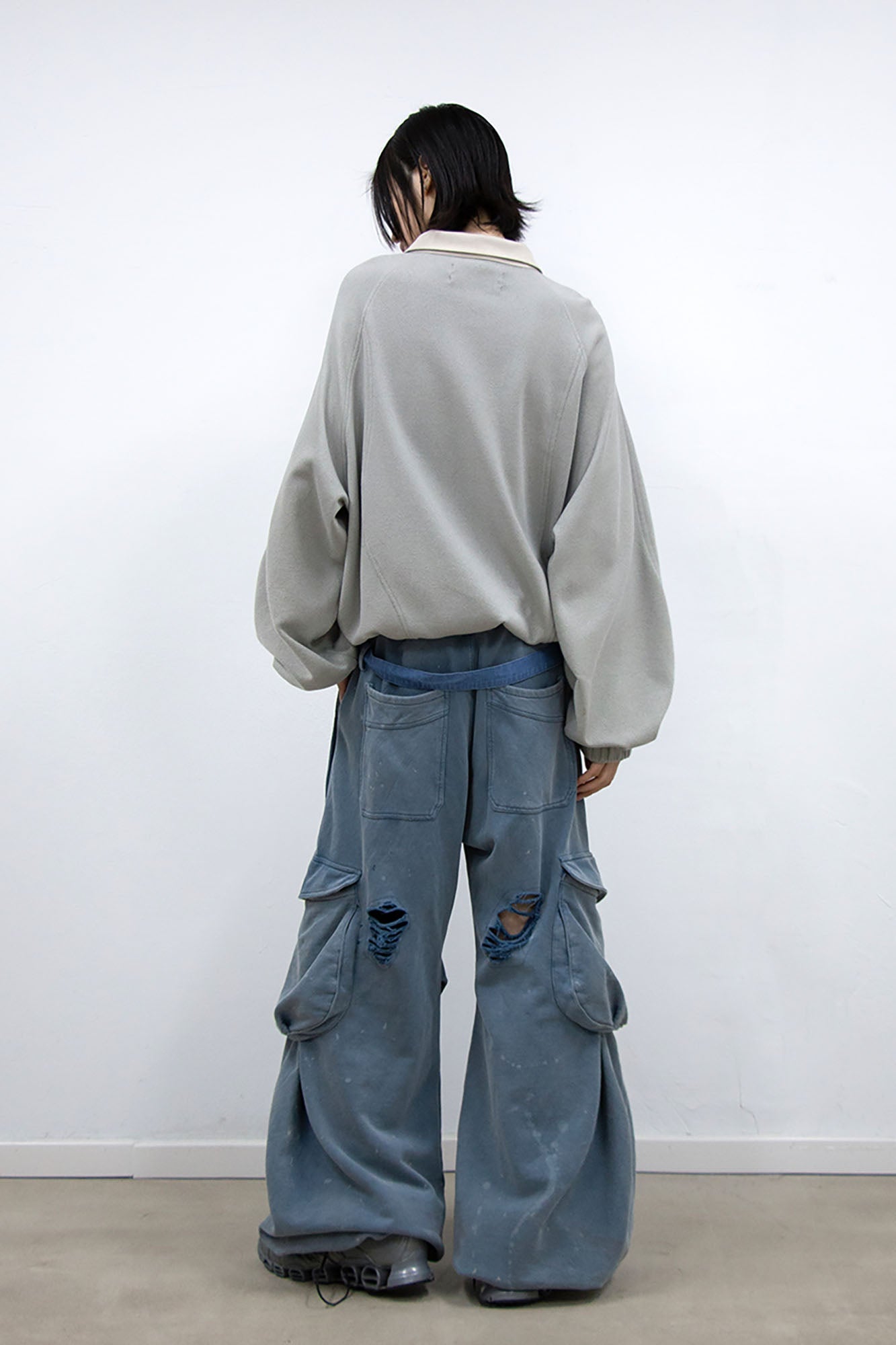 RELABEL Distressed Splatter Double-Waist Cargo Pants-Pants-XS-Free Shipping Leatheretro
