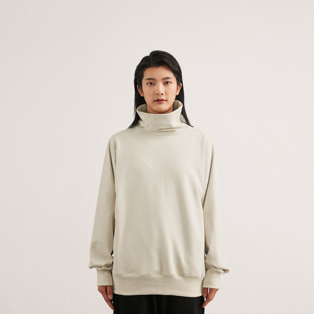 BONELESS High Collar Classic Sweatshirt-Sweatshirt-S-Apricot-Free Shipping Leatheretro