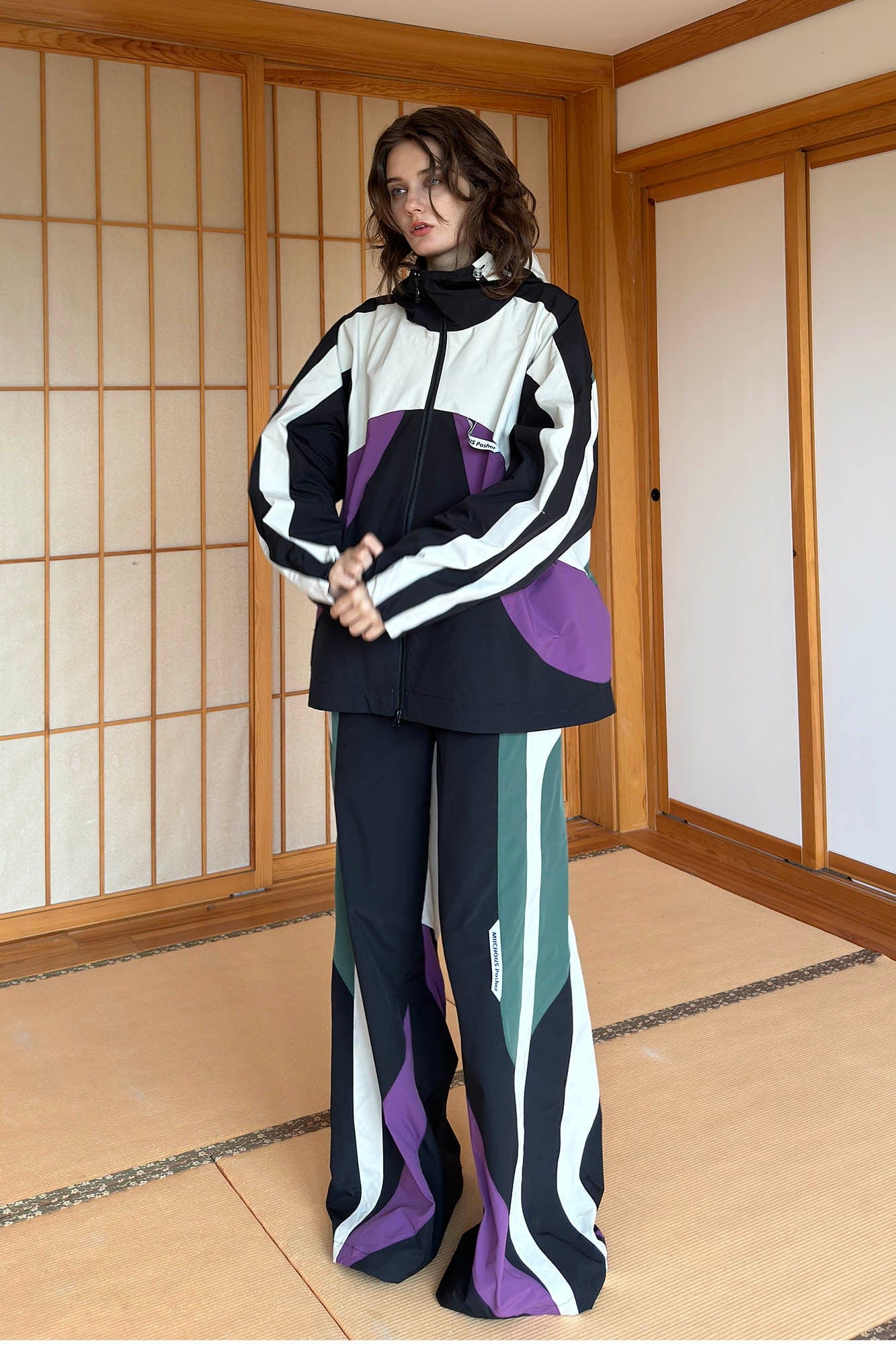 MIICHOUS EVA Tangram Spliced Oversized Outdoor Pants-Pants-S-Blue-Free Shipping Leatheretro