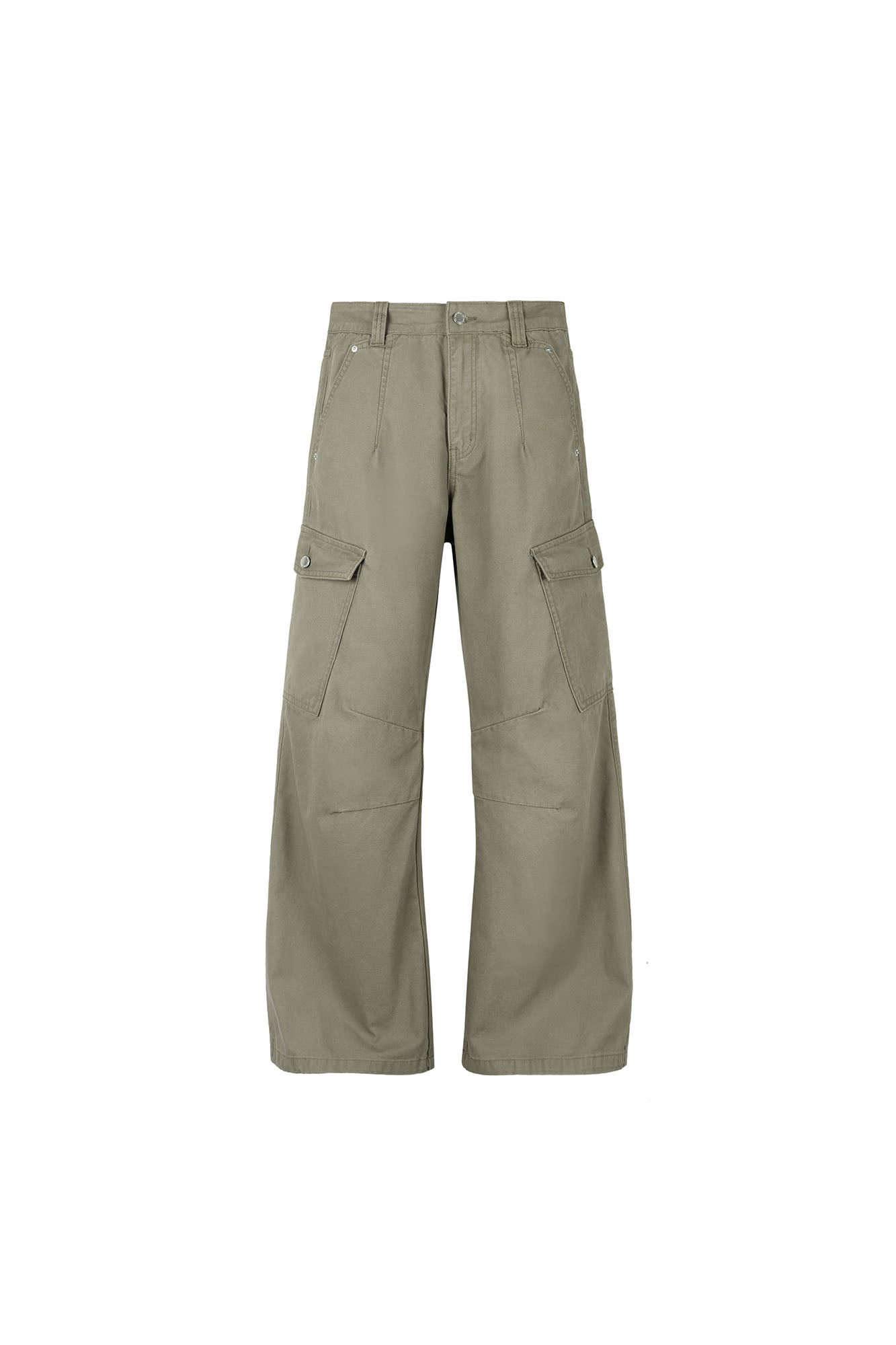 OKAYTHXBYE Washed Button Flap-Pocket Cargo Pants-Pants-Black-S-Free Shipping Leatheretro