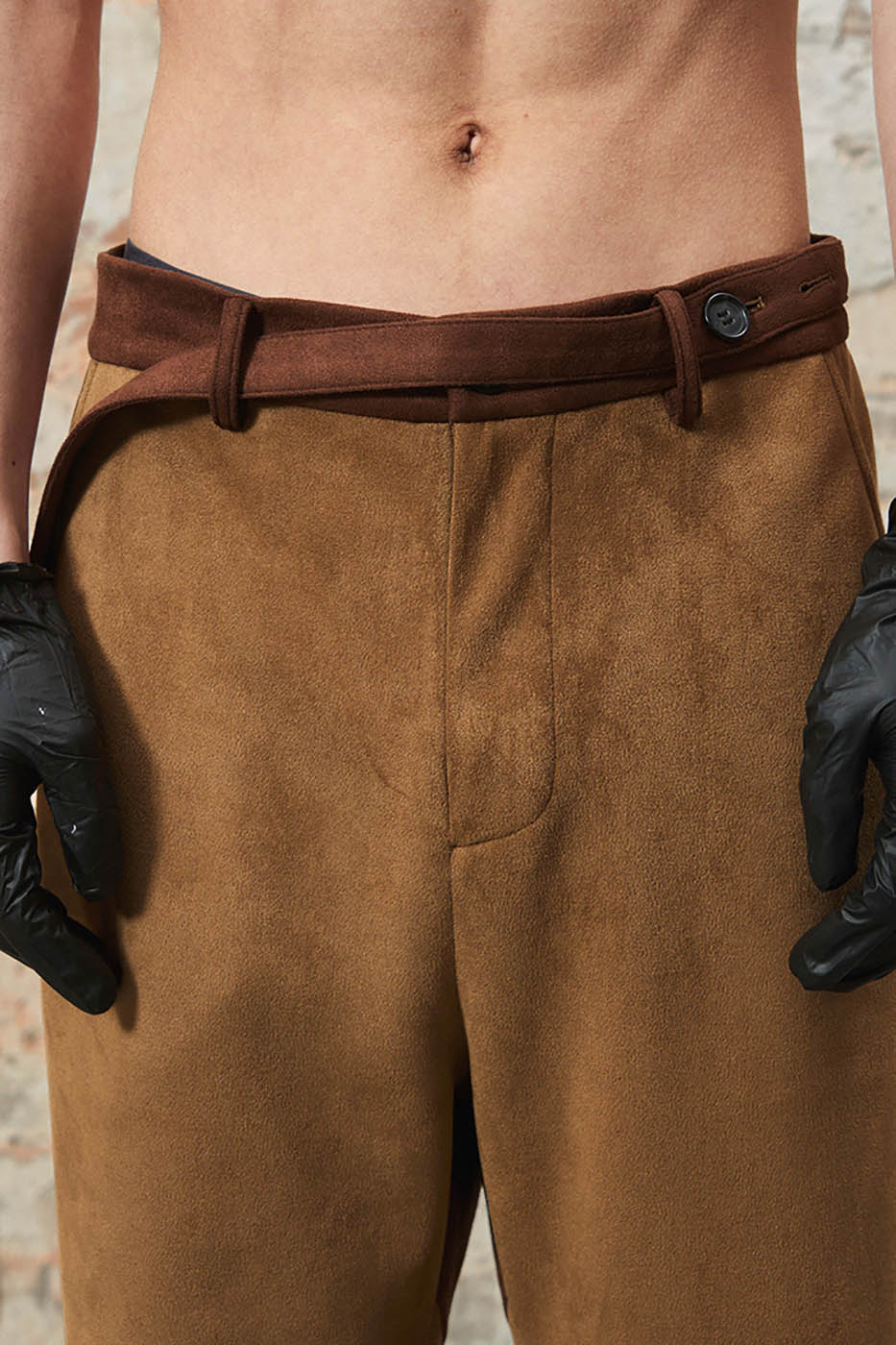 RELABEL Deconstructed Faux-Suede Pants-Pants-S-Free Shipping Leatheretro