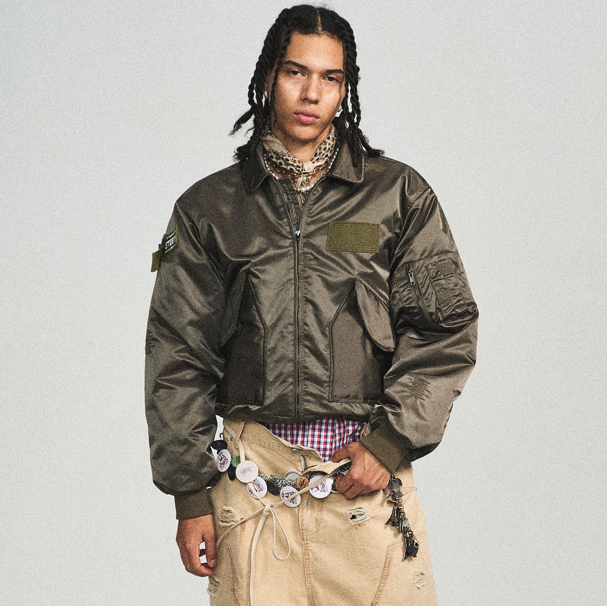 STEEPC Camo MA2 Multi-Pocket Patchwork Reversible Jacket-Jacket-S-Green-Free Shipping Leatheretro