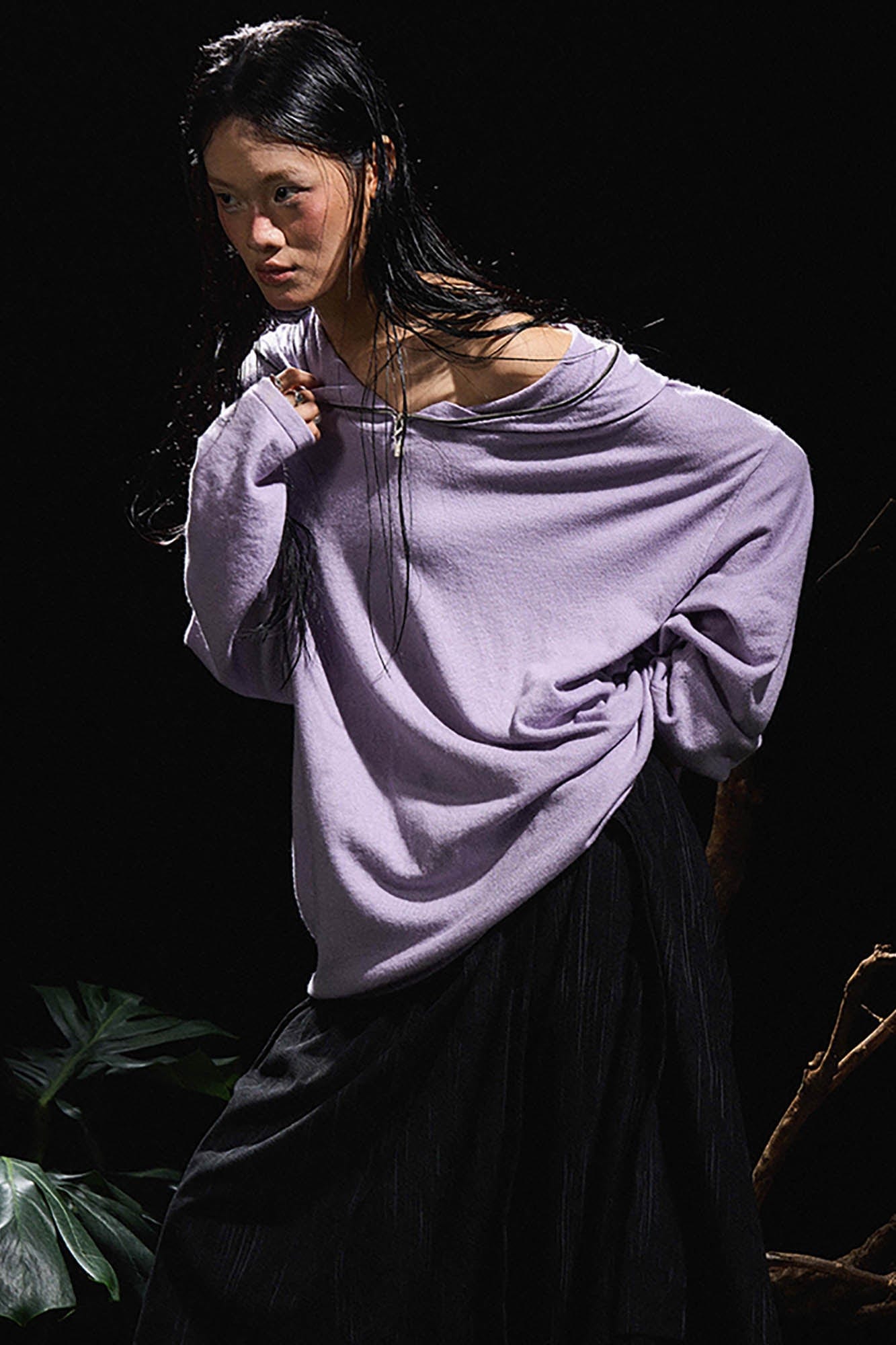 RELABEL Butterfly Zip-Up Mask Wool-Blended Hoodie-Hoodie-XS-Free Shipping Leatheretro