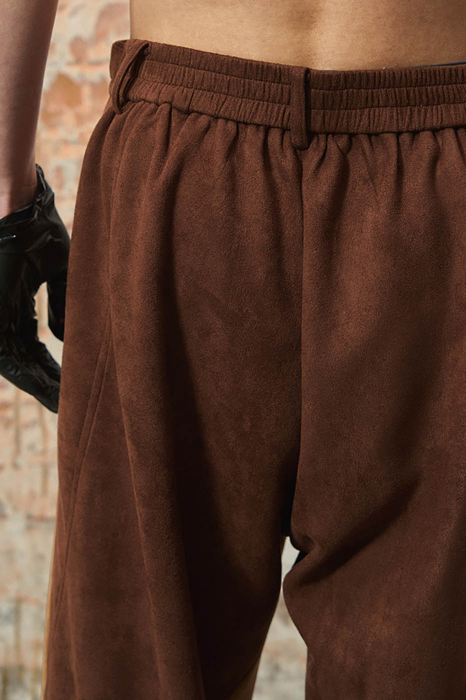 RELABEL Deconstructed Faux-Suede Pants-Pants-S-Free Shipping Leatheretro