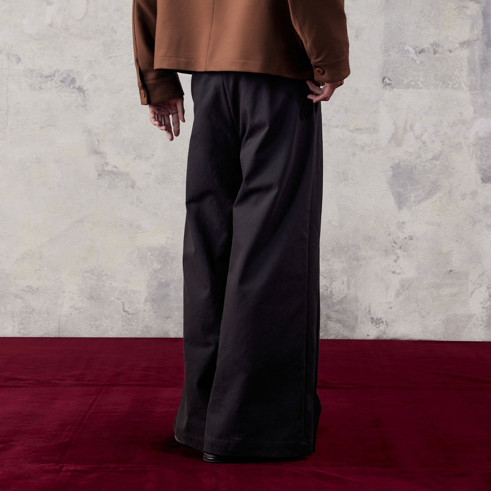 ALVNG AR ANTS Double Pleat Panel Wide-Leg Trousers-Pants-S-Gray-Free Shipping Leatheretro