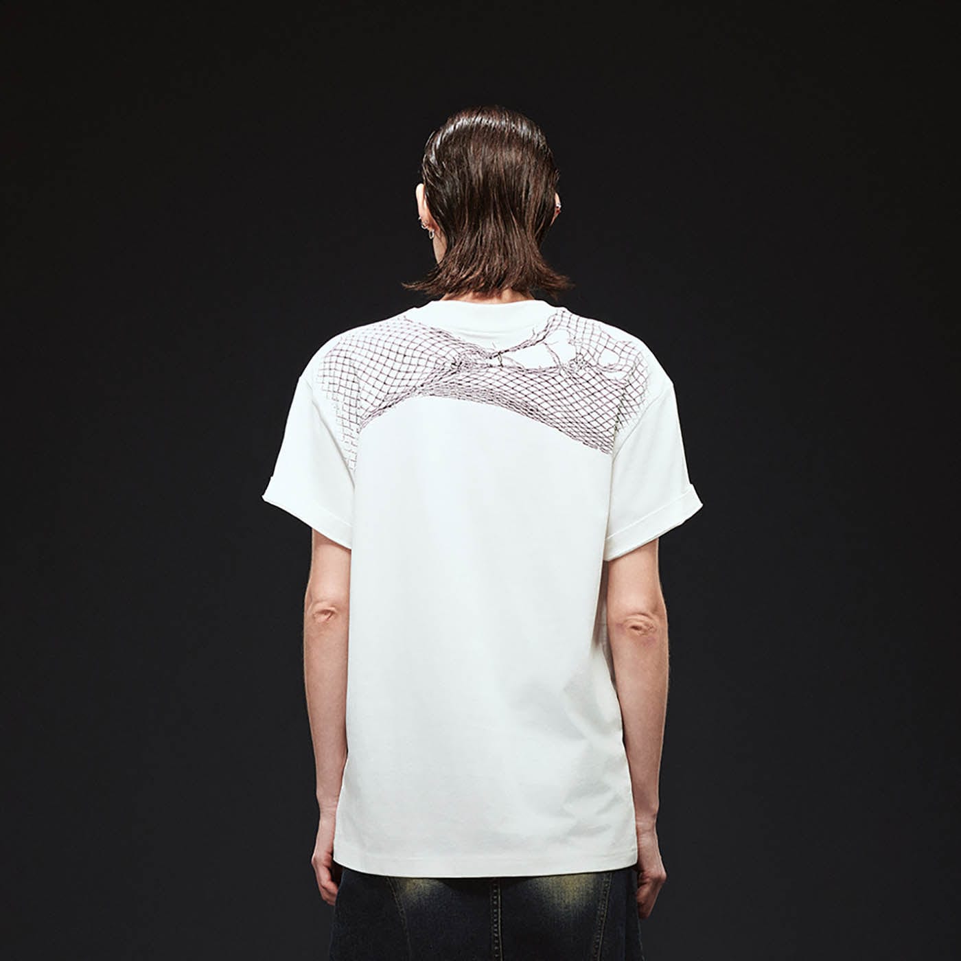 ARTIFICIAL WORLD Broken Mesh Graphic T-Shirt-T Shirt-S-Free Shipping Leatheretro