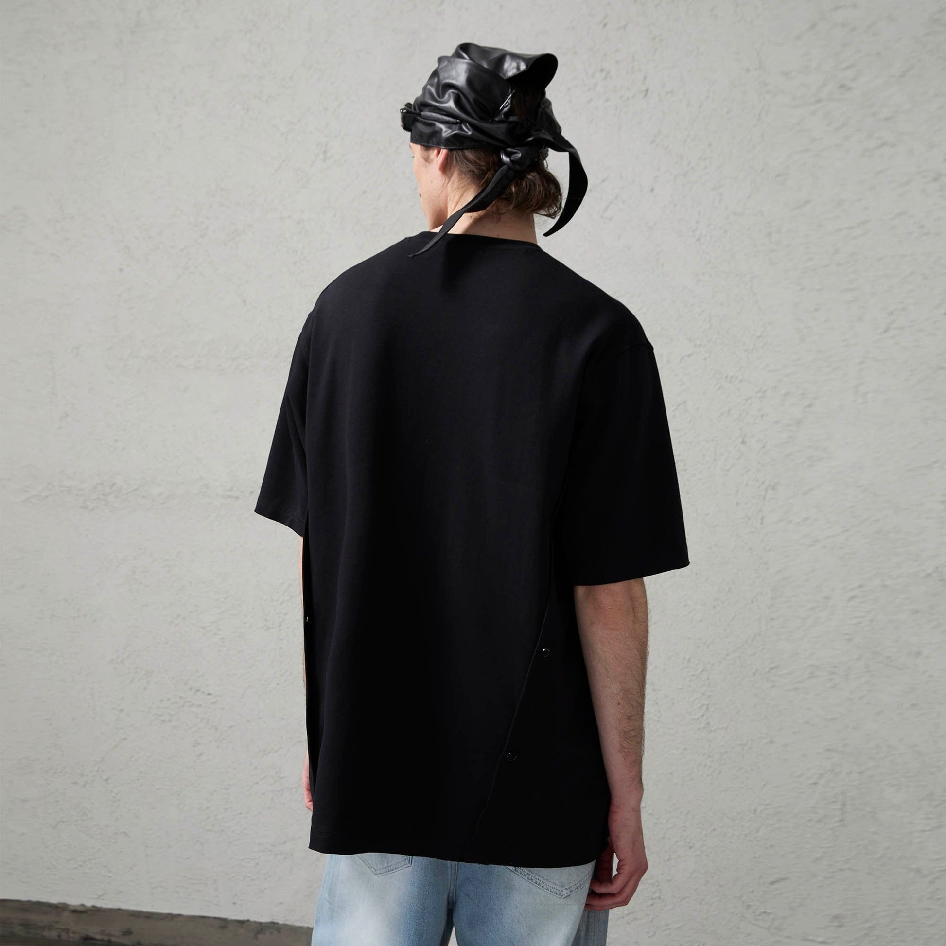 ORGANIC EMOTION Bird-Loop Adjustable Button Back T-Shirt-T Shirt-S-Black-Free Shipping Leatheretro