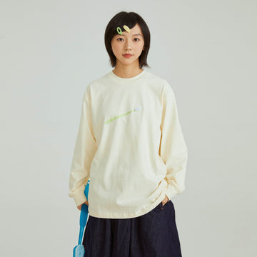 ONADAILYBASIS Toothbrush & Toothpaste Graphic Long-Sleeve Tee-L/S Tee-S-Free Shipping Leatheretro
