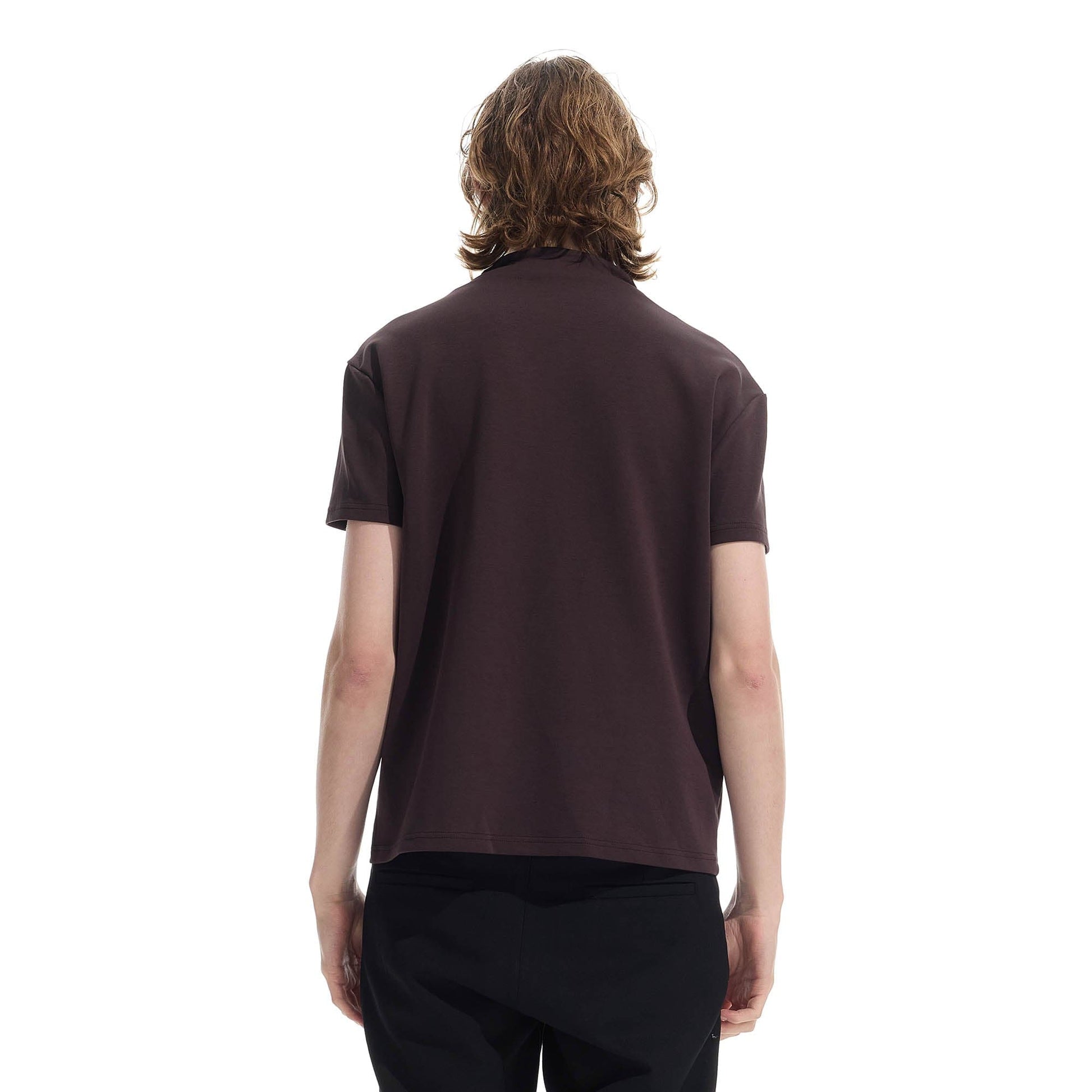 WHISTLEHUNTER Essential Crinkled Mock T-Shirt-T Shirt-S-Black-Free Shipping Leatheretro