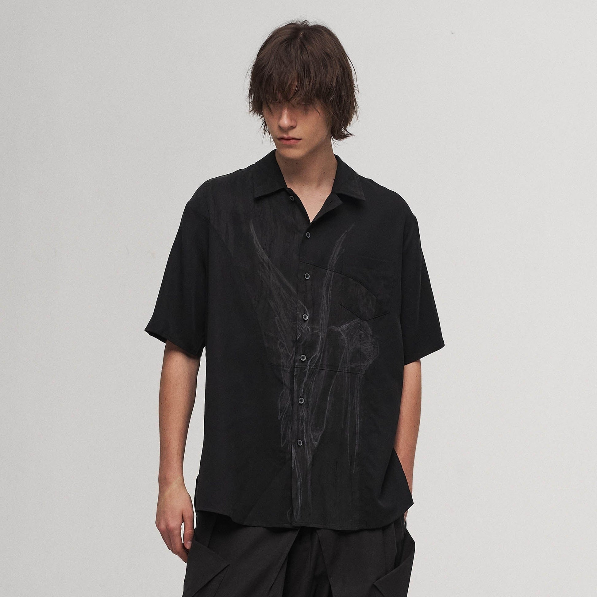 ILNya Nieternite Nifutur Dark Angel Paneled Half Shirt-Half shirt-S(0)-Free Shipping Leatheretro