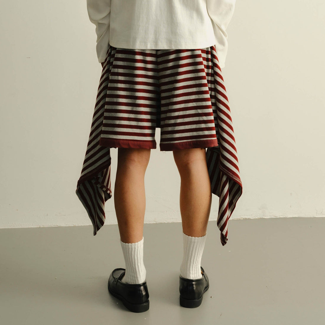 KADAKADA Sweater-Reworked Striped Knit Shorts-Shorts-M-Free Shipping Leatheretro