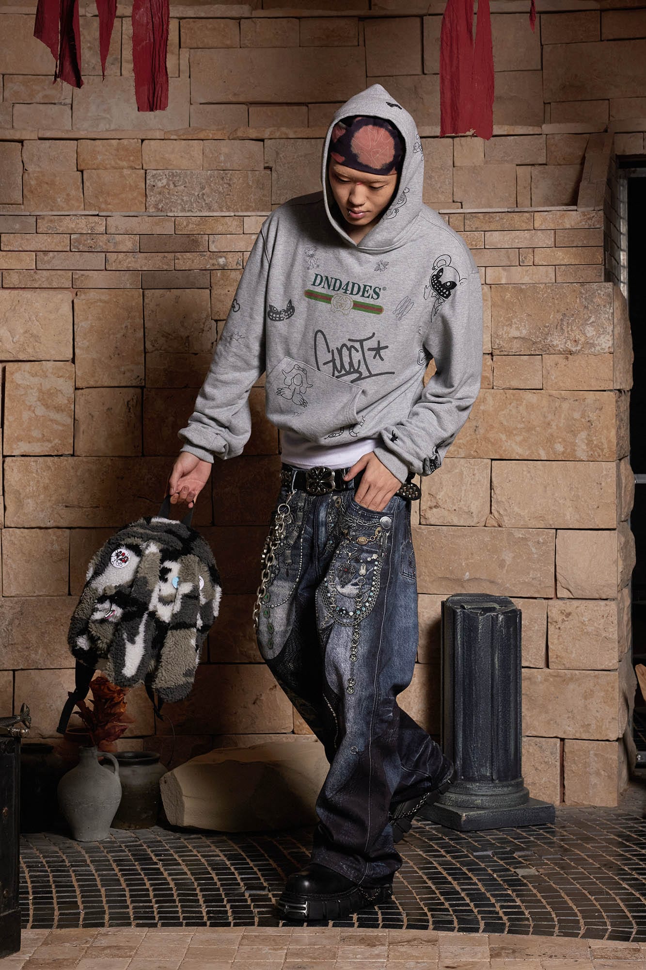 DND4DES Graffiti Bootleg Oversized Hoodie-Hoodie-S-Free Shipping Leatheretro