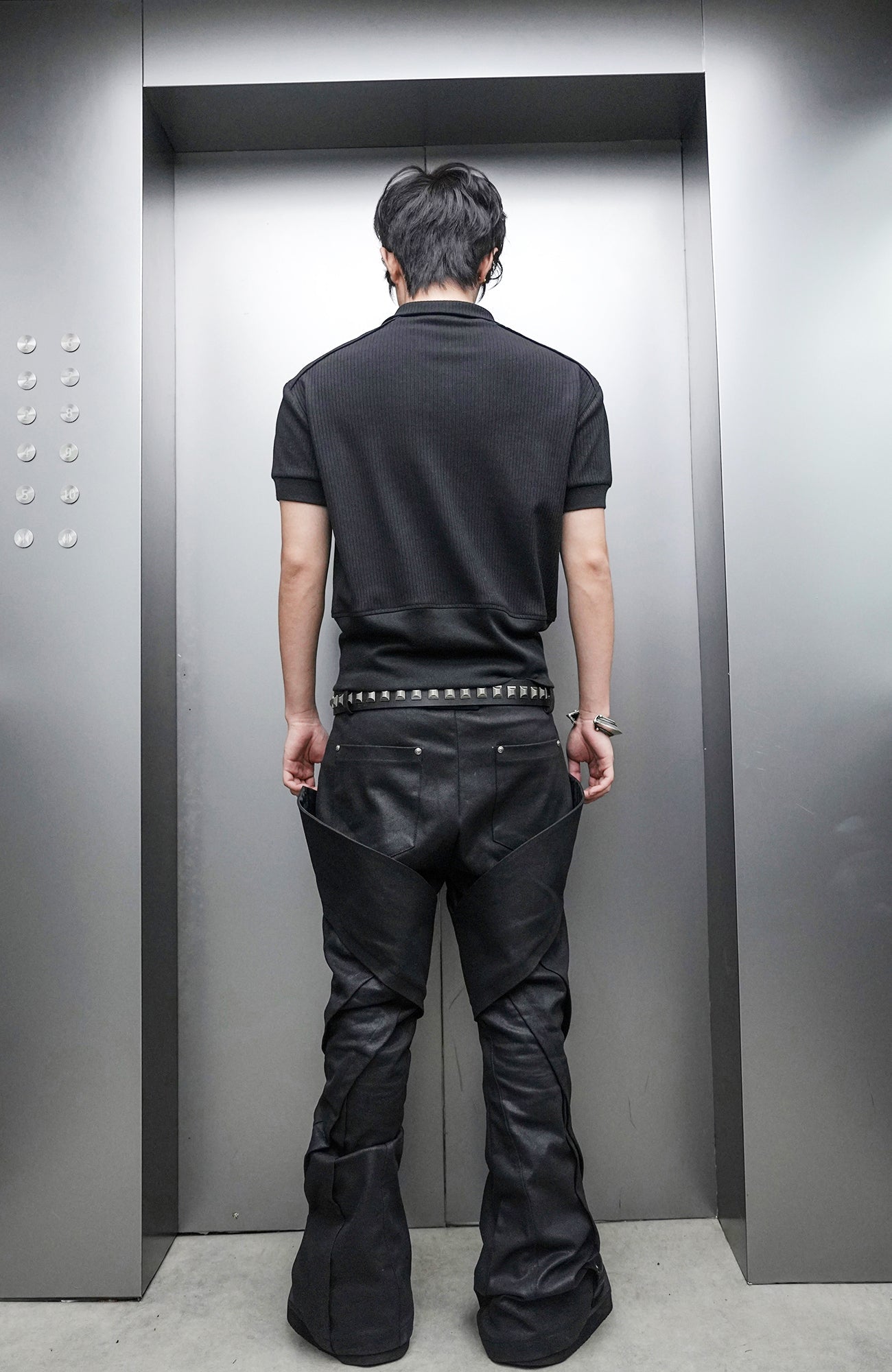 SSIN7 Wing Pocket Waxed Flared Jeans-Jeans-S / 31"-Free Shipping Leatheretro