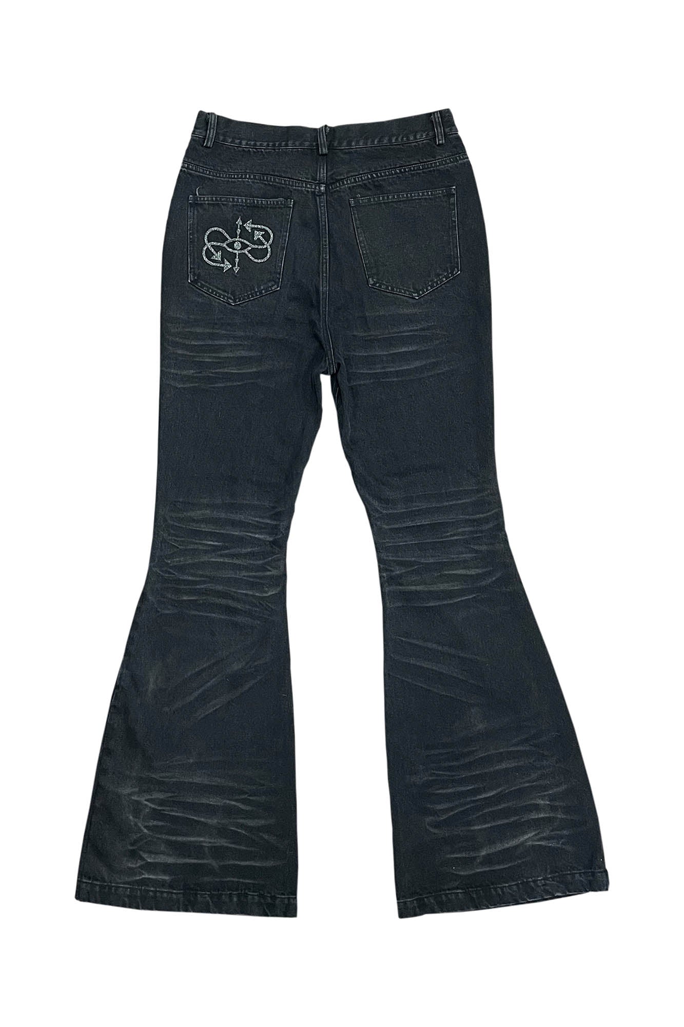 PHANTOMHUNTER Distressed Paneled Ripped Flared Jeans-Pants-S-Free Shipping Leatheretro