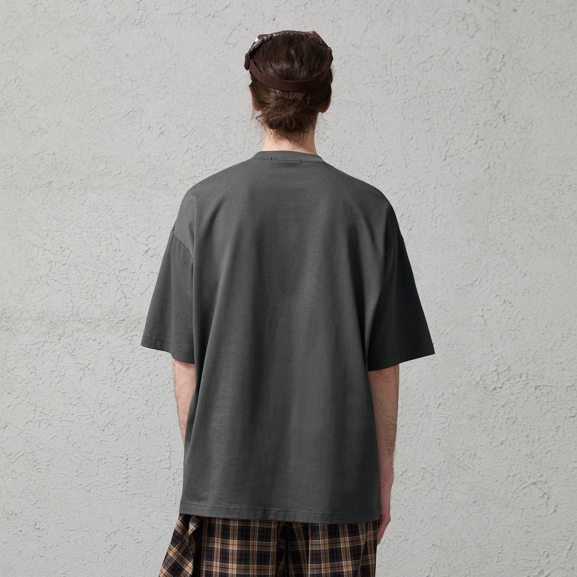 ORGANIC EMOTION Asymmetrical Pleated Script Graphic T-Shirt-T Shirt-S-Free Shipping Leatheretro
