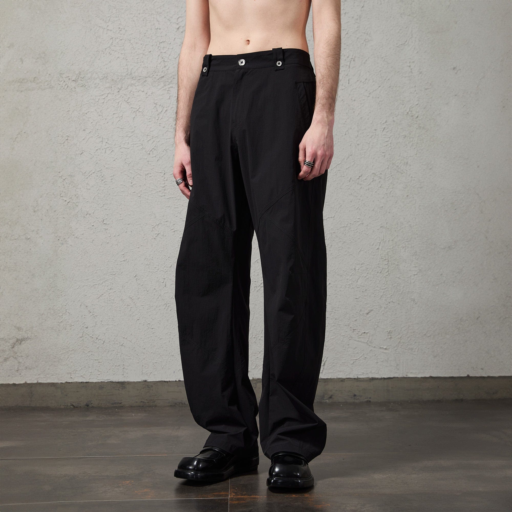 ORGANIC EMOTION Retro Spliced Curved Pants-Pants-S-Gray-Free Shipping Leatheretro