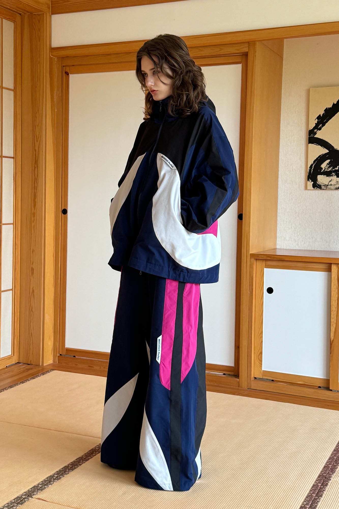 MIICHOUS EVA Tangram Spliced Oversized Outdoor Pants-Pants-S-Blue-Free Shipping Leatheretro