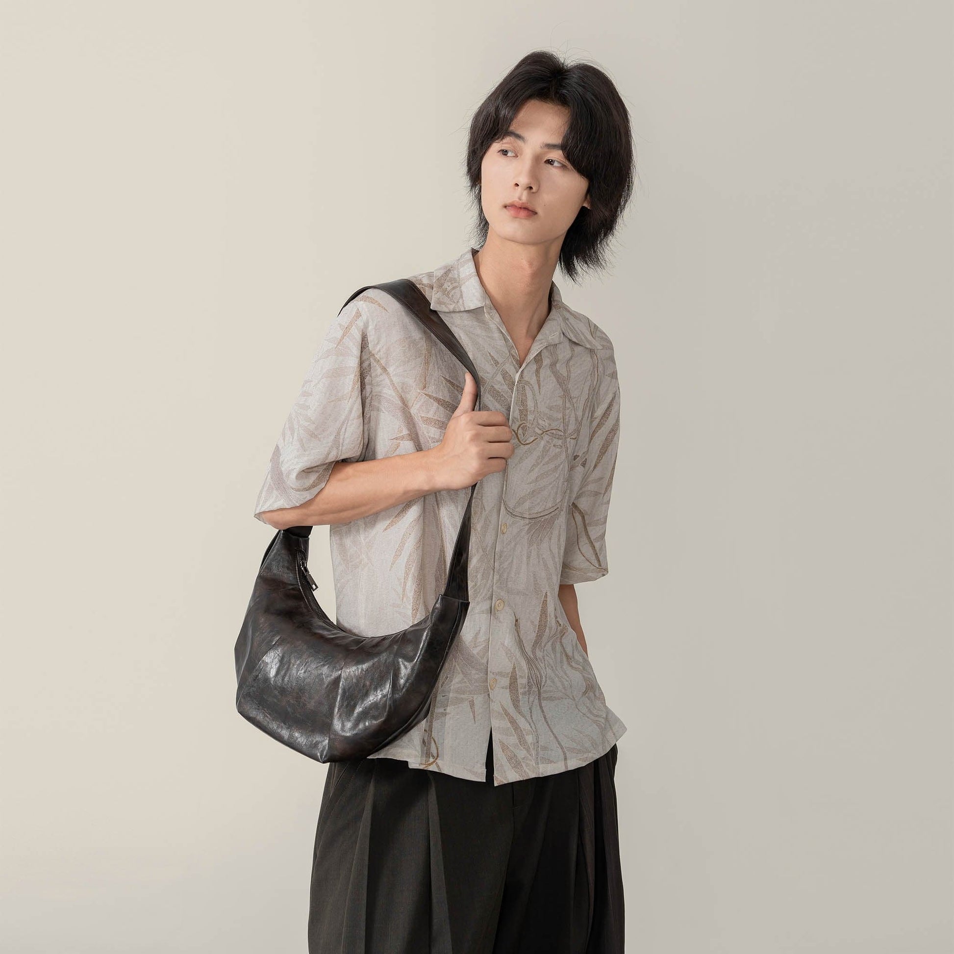 MOITIEDEPETALE Retro Foliage Half Shirt-Half shirt-XS-Free Shipping Leatheretro