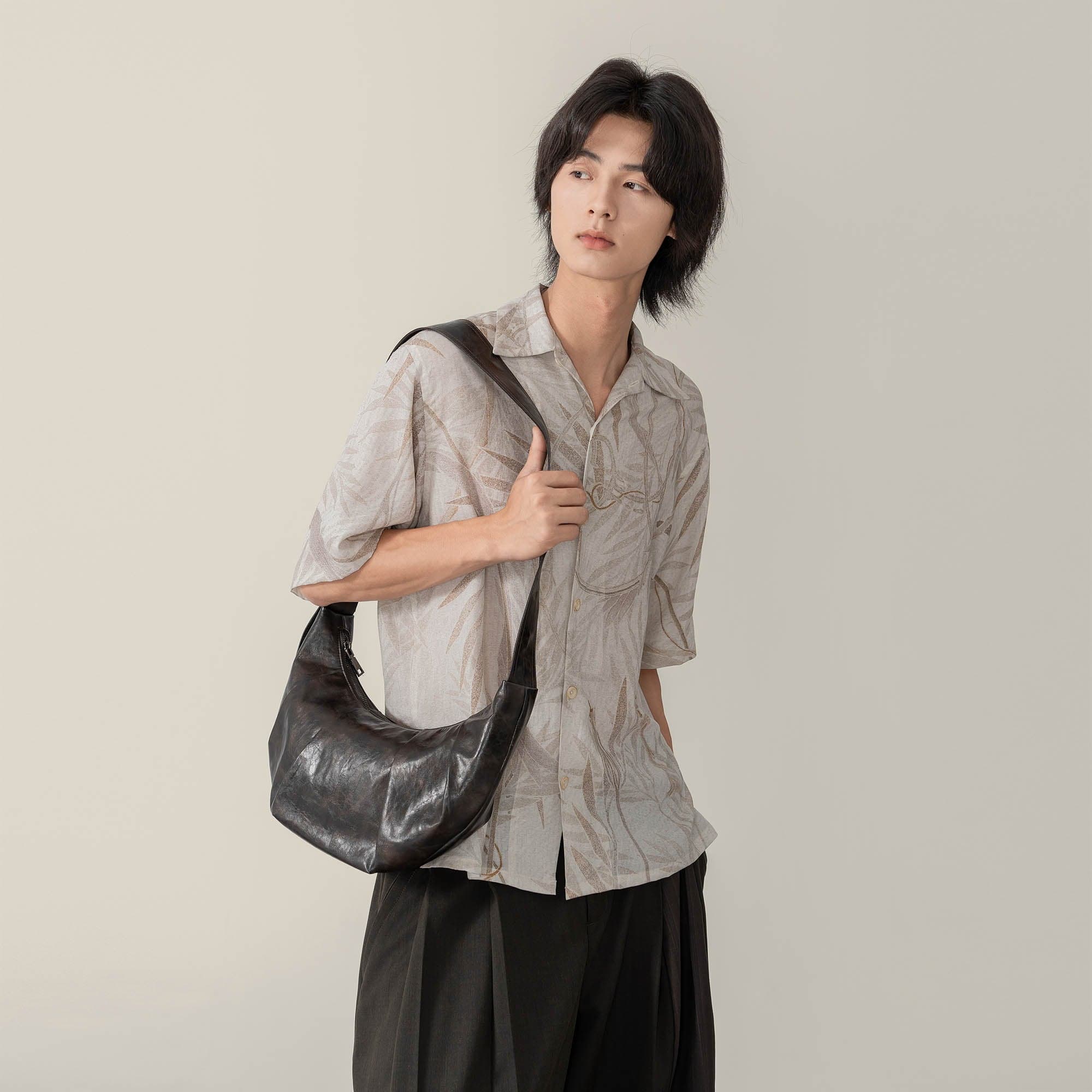 MOITIEDEPETALE Retro Foliage Half Shirt-Half shirt-XS-Free Shipping Leatheretro