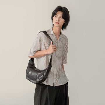 MOITIEDEPETALE Retro Foliage Half Shirt-Half shirt-XS-Free Shipping Leatheretro