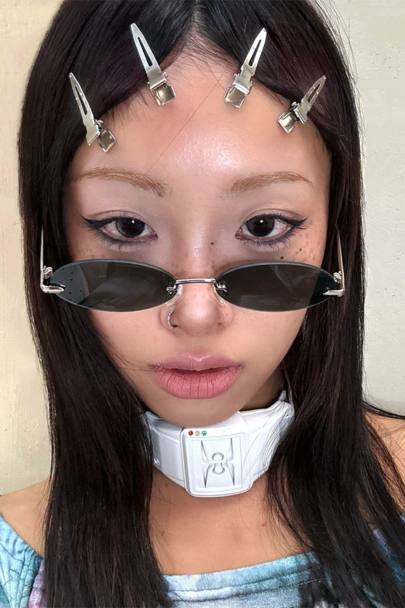 DAMAGE ASIA Oval Rimless Translucent Sunglasses-Sunglasses-Orange-Free Shipping Leatheretro