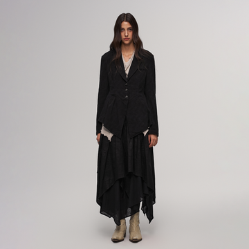 ILNya Nieternite Nifutur Asymmetric Hem Linen-Blend Blazer-Jacket-S(0)-Free Shipping Leatheretro