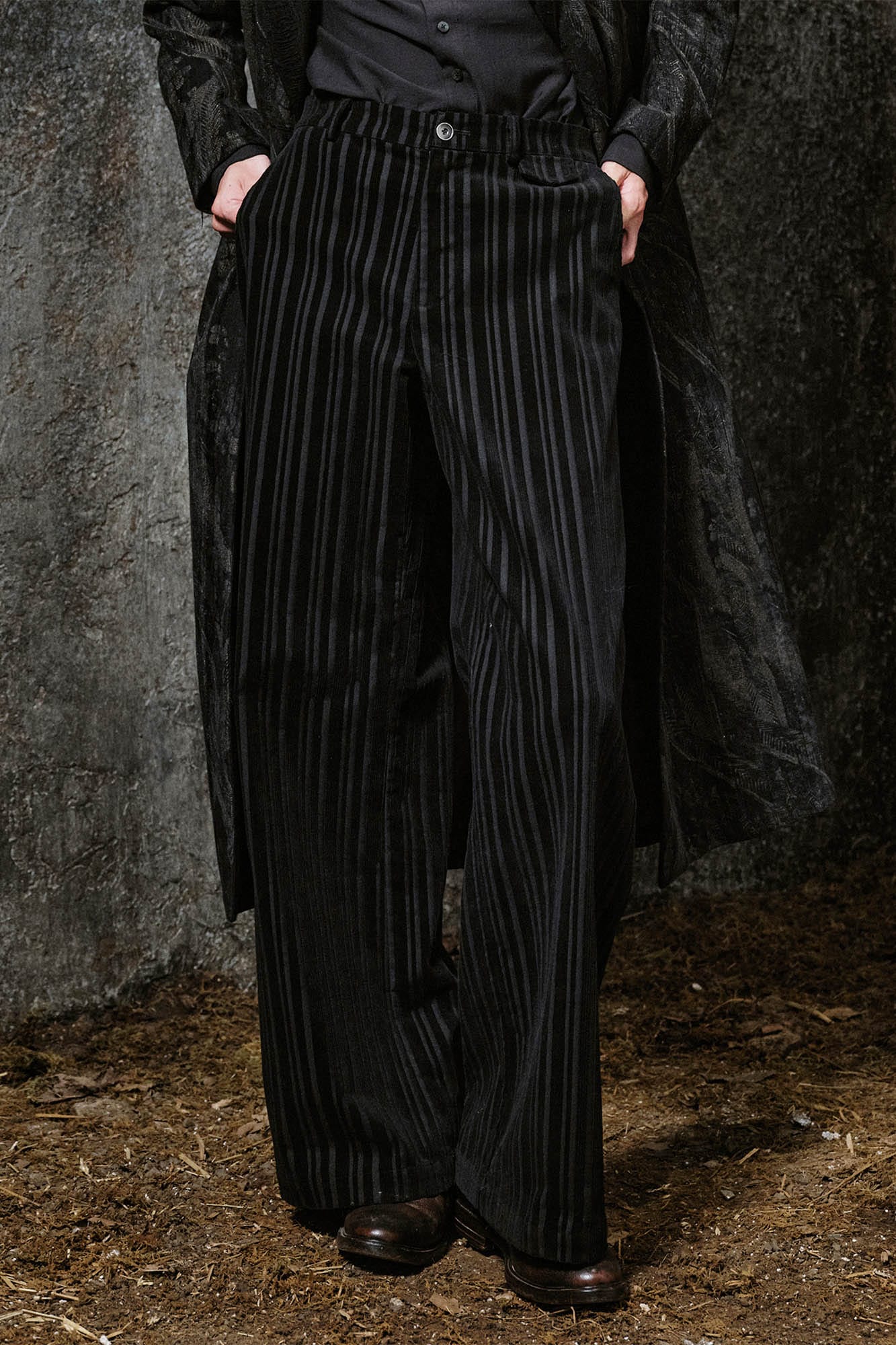 ILNya Nieternite Nifutur Corduroy Stripe Straight-Leg Trousers-Pants-S(0)-Free Shipping Leatheretro