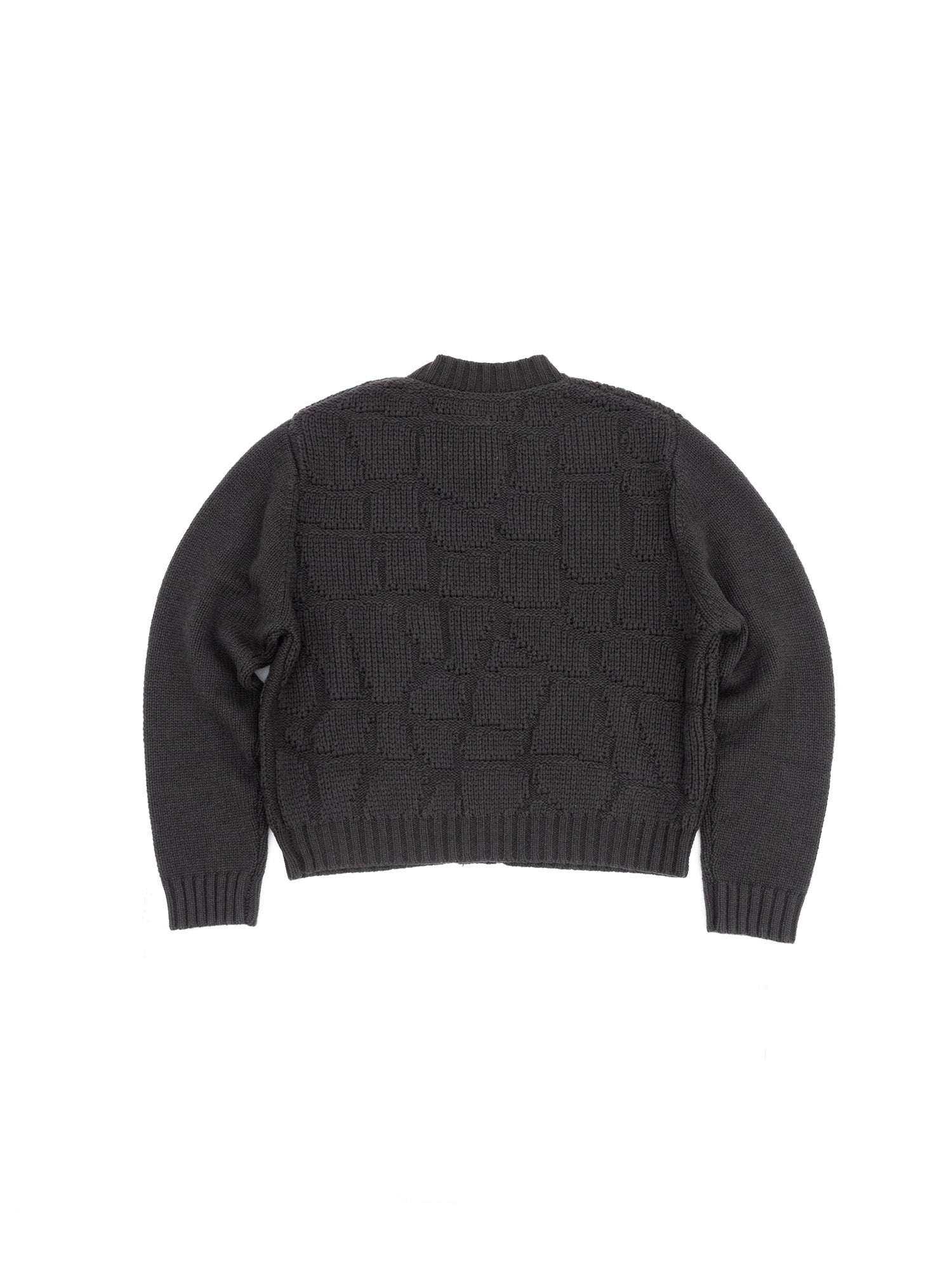 IN EXISTENCE Wool-Blend Snake Scale Jacquard Cardigan-Jacket-XS-Dark Gray-Free Shipping Leatheretro