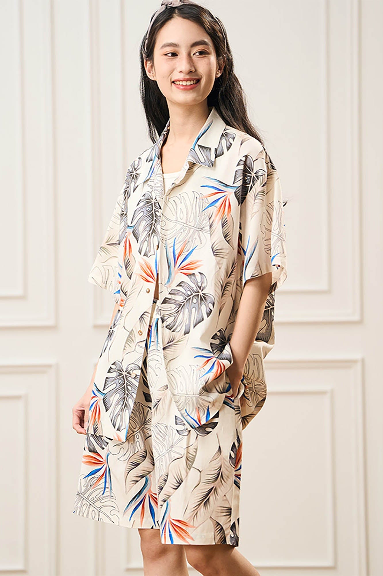 EPIC POETRY Monstera Deliciosa Cuban Half Shirt-Half shirt-S-Free Shipping Leatheretro