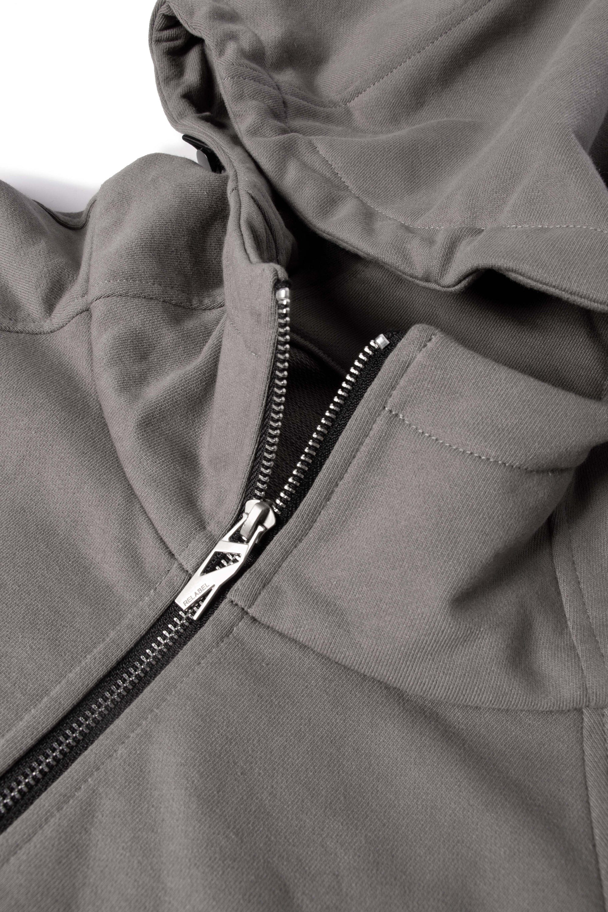 RELABEL Spliced Zipper Pocket Zip-Up Hoodie-Jacket-XS-Free Shipping Leatheretro