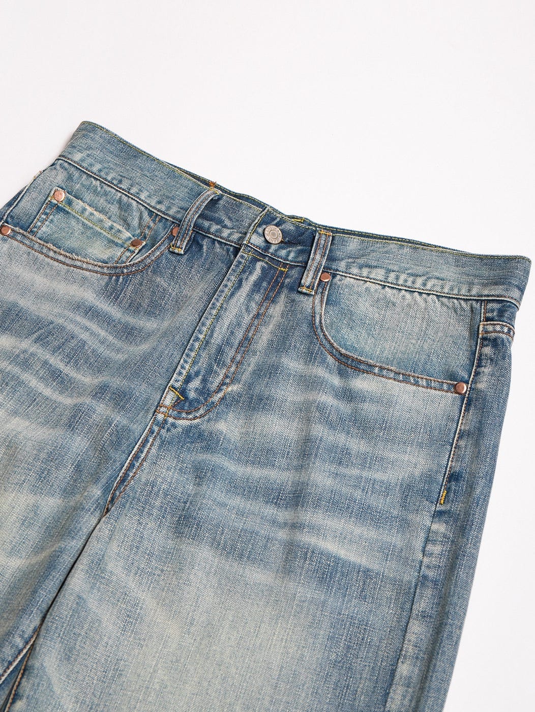 LEONSENSE Raw Edge Washed Flared Jeans-Jeans-S-Free Shipping Leatheretro