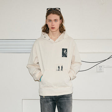 KREATE Abstract Graphics Patchwork Hoodie-Hoodie-S-White£¨Special Fabrics Have Particles)-Free Shipping Leatheretro