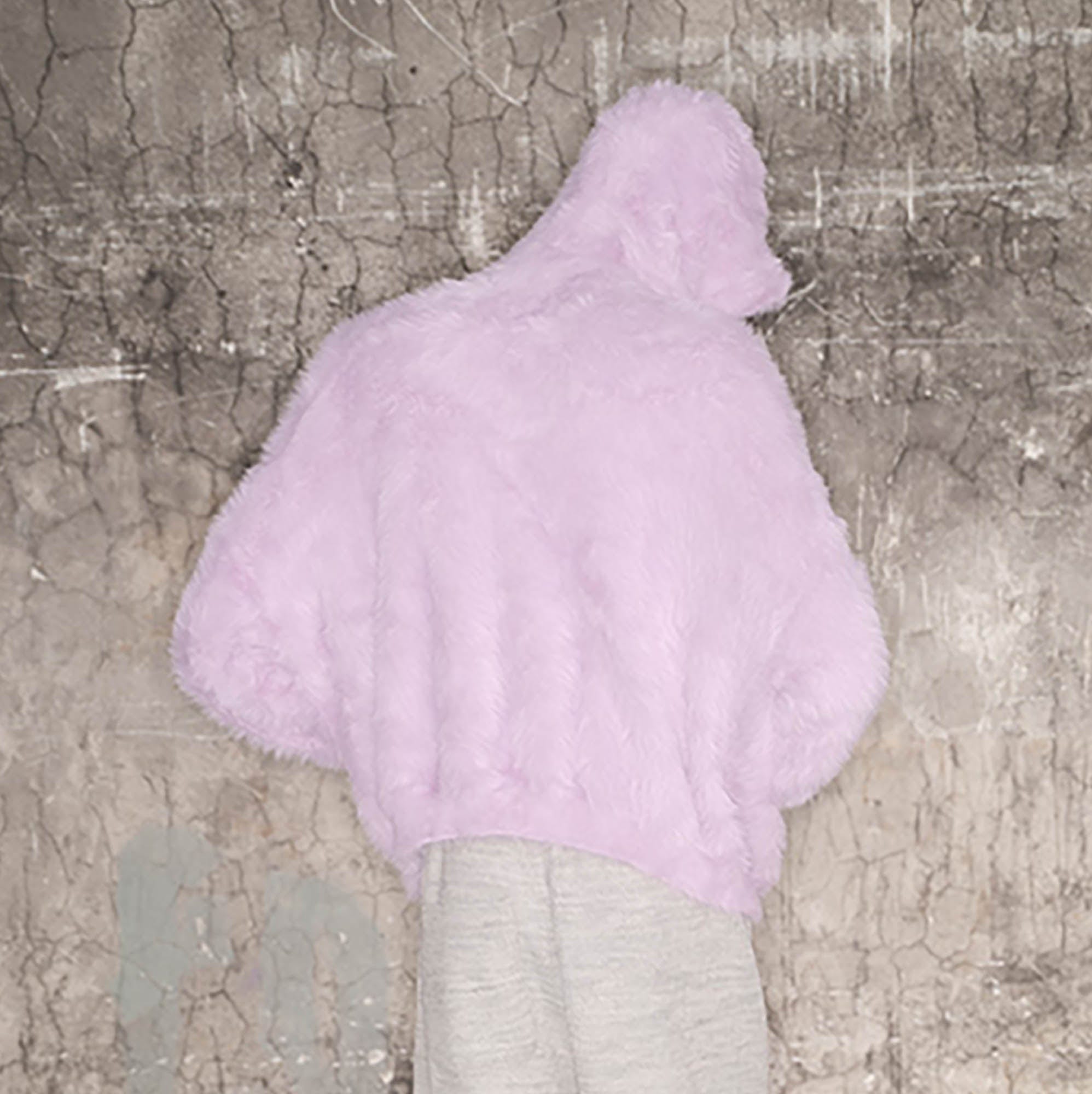 TRIANGLE PROJECT Fuzzy Zip-Up Hoodie-Jacket-XS-Blue-Free Shipping Leatheretro