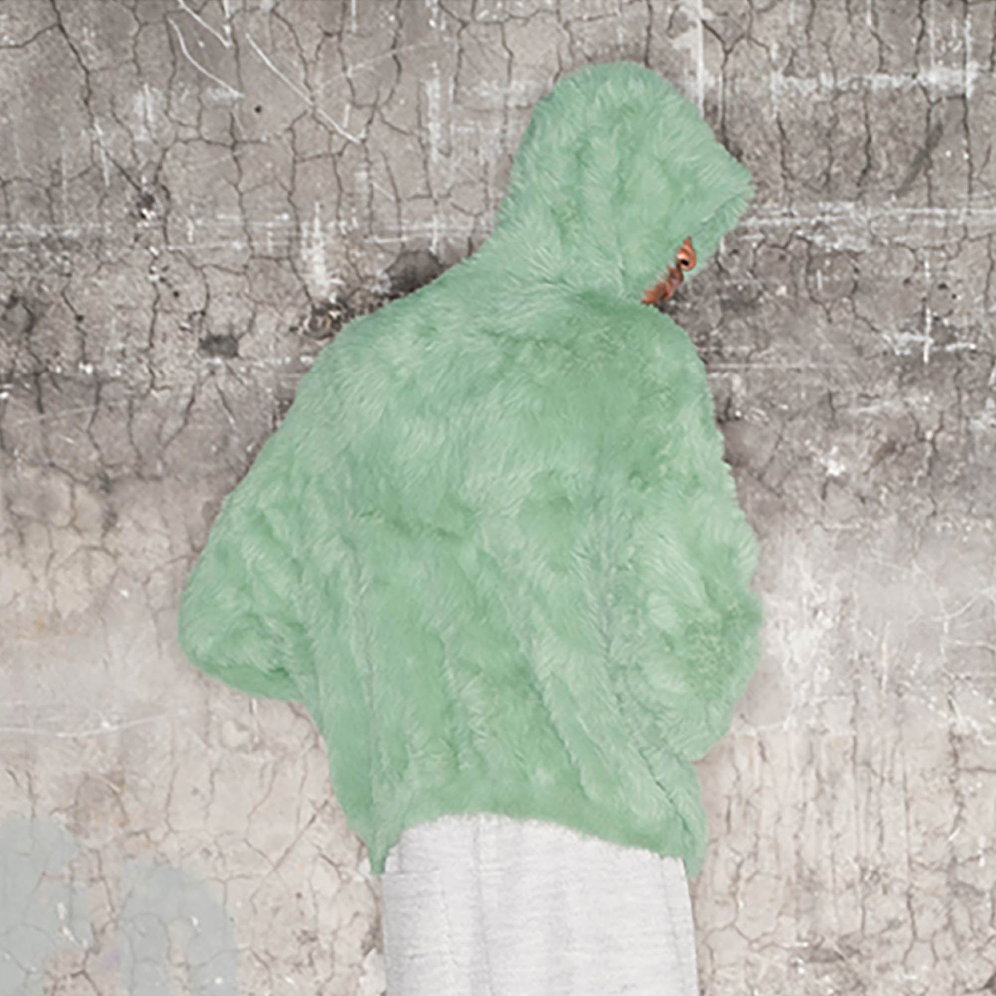 TRIANGLE PROJECT Fuzzy Zip-Up Hoodie-Jacket-XS-Blue-Free Shipping Leatheretro