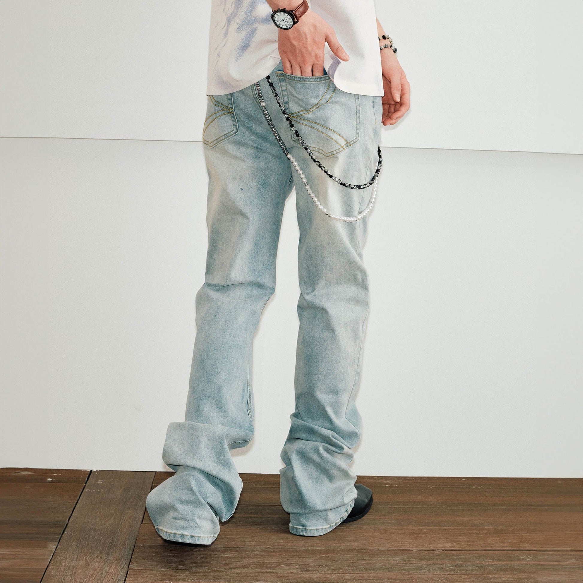 KREATE Classic Washed Straight Jeans-Jeans-S-Blue-Free Shipping Leatheretro