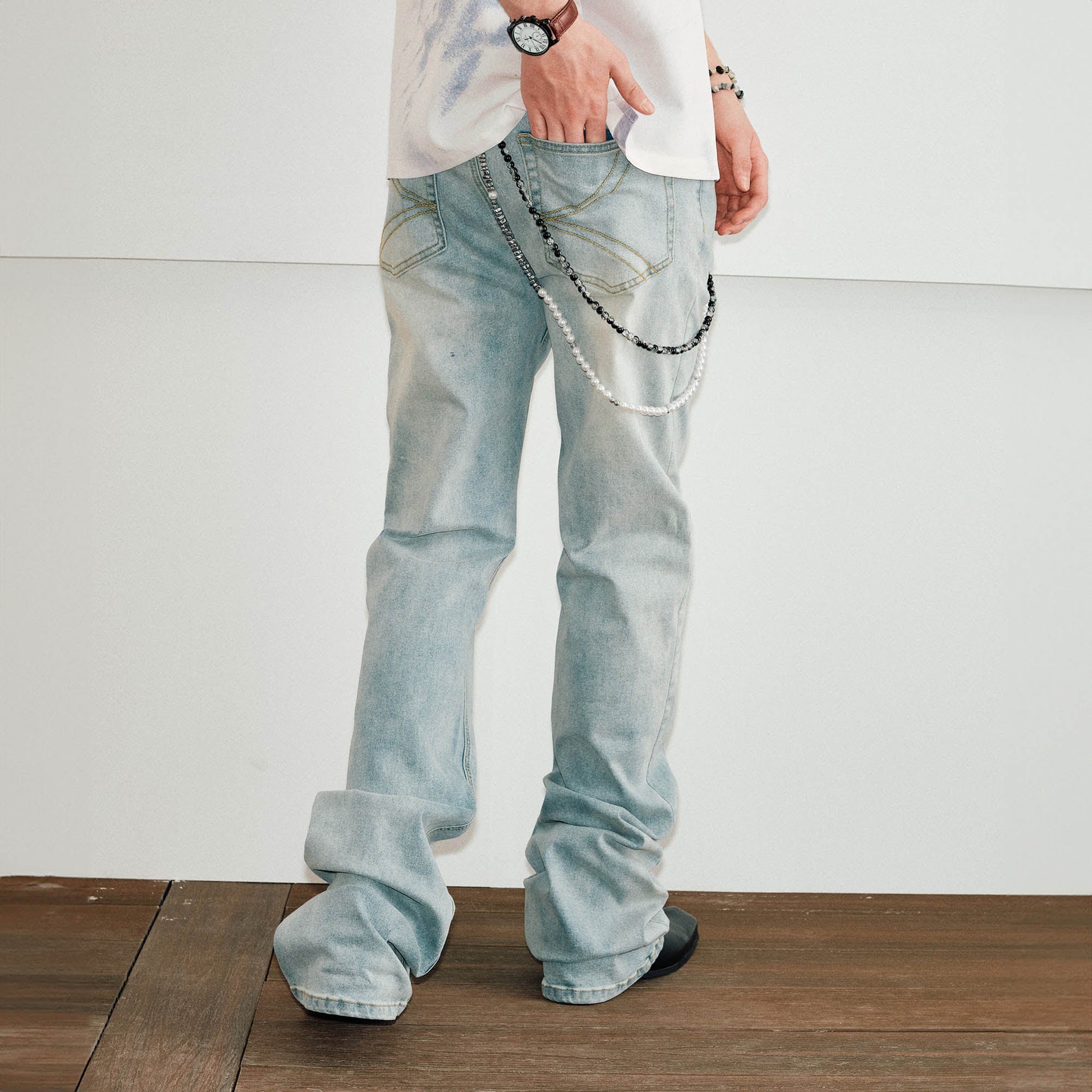 KREATE Classic Washed Straight Jeans-Jeans-S-Blue-Free Shipping Leatheretro