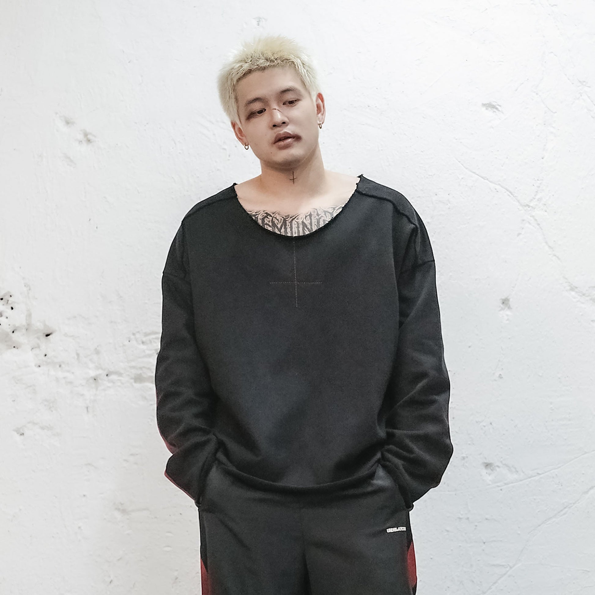 UNDERWATER Bleeding Edge Contrast Panel Sweatshirt-Sweatshirt-S-Free Shipping Leatheretro