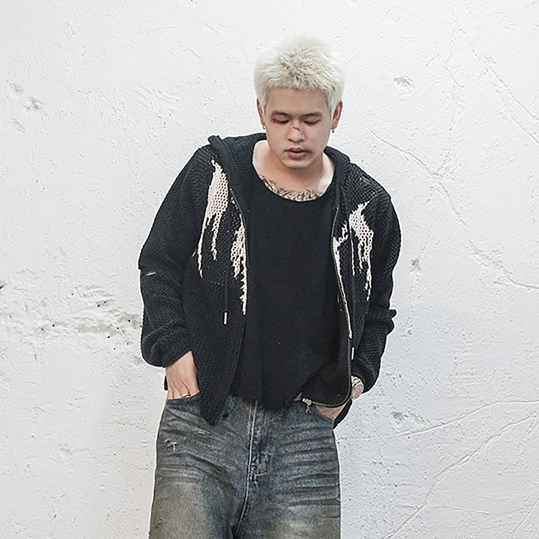 UNDERWATER Hellbound Wing Hooded Zip-Up Cardigan-Jacket-S-Free Shipping Leatheretro