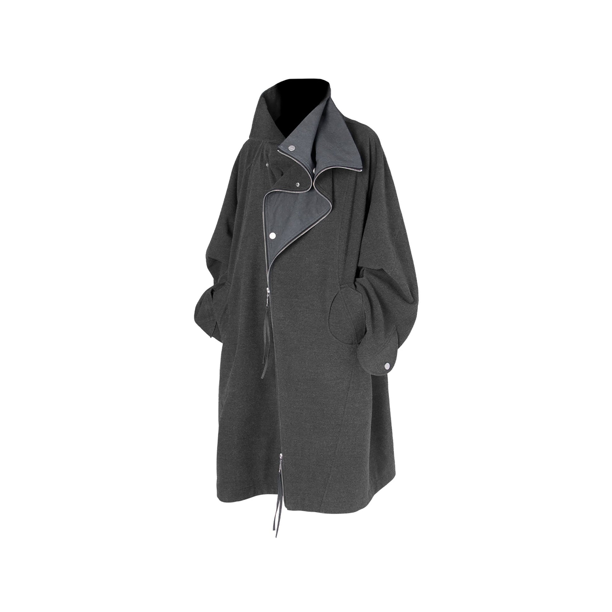 RELABEL Layered Placket Wool Blend Coat-Jacket-XS (Preorder)-Free Shipping Leatheretro
