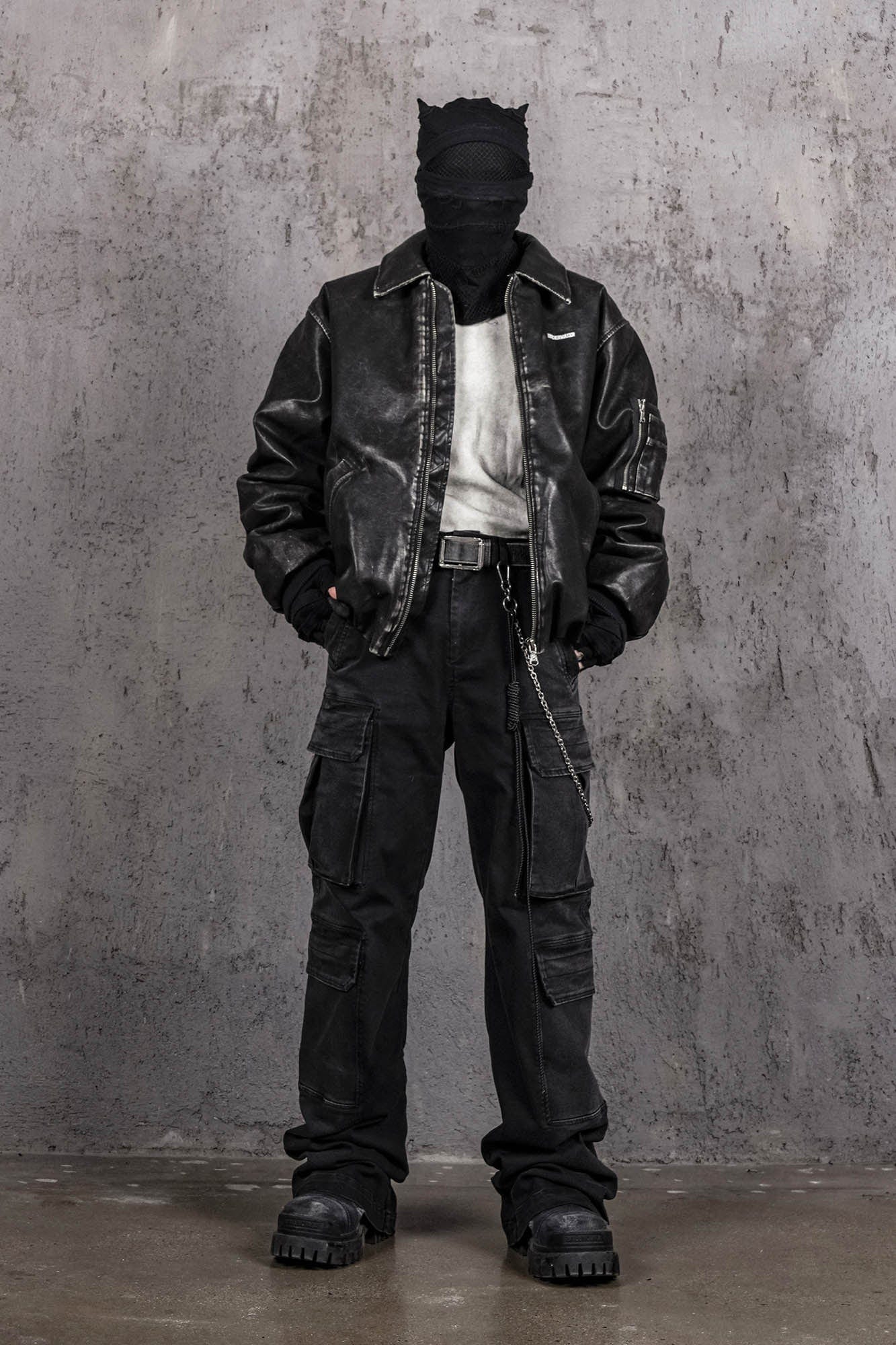 UNDERWATER Multi Pockets Gradient Jeans Black-Jeans-S-Free Shipping Leatheretro