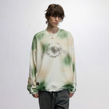 OVDY Faded Graphics Draw-String Long-Sleeve Tee-L/S Tee-S-White-Free Shipping Leatheretro