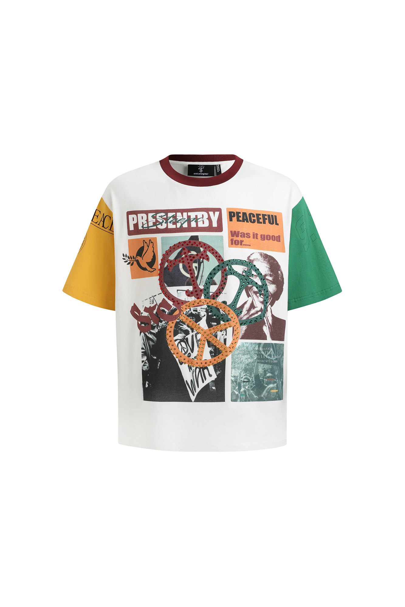 STEEPC Contrast Diamond Graphic T-Shirt-T Shirt-S (1)-Free Shipping Leatheretro