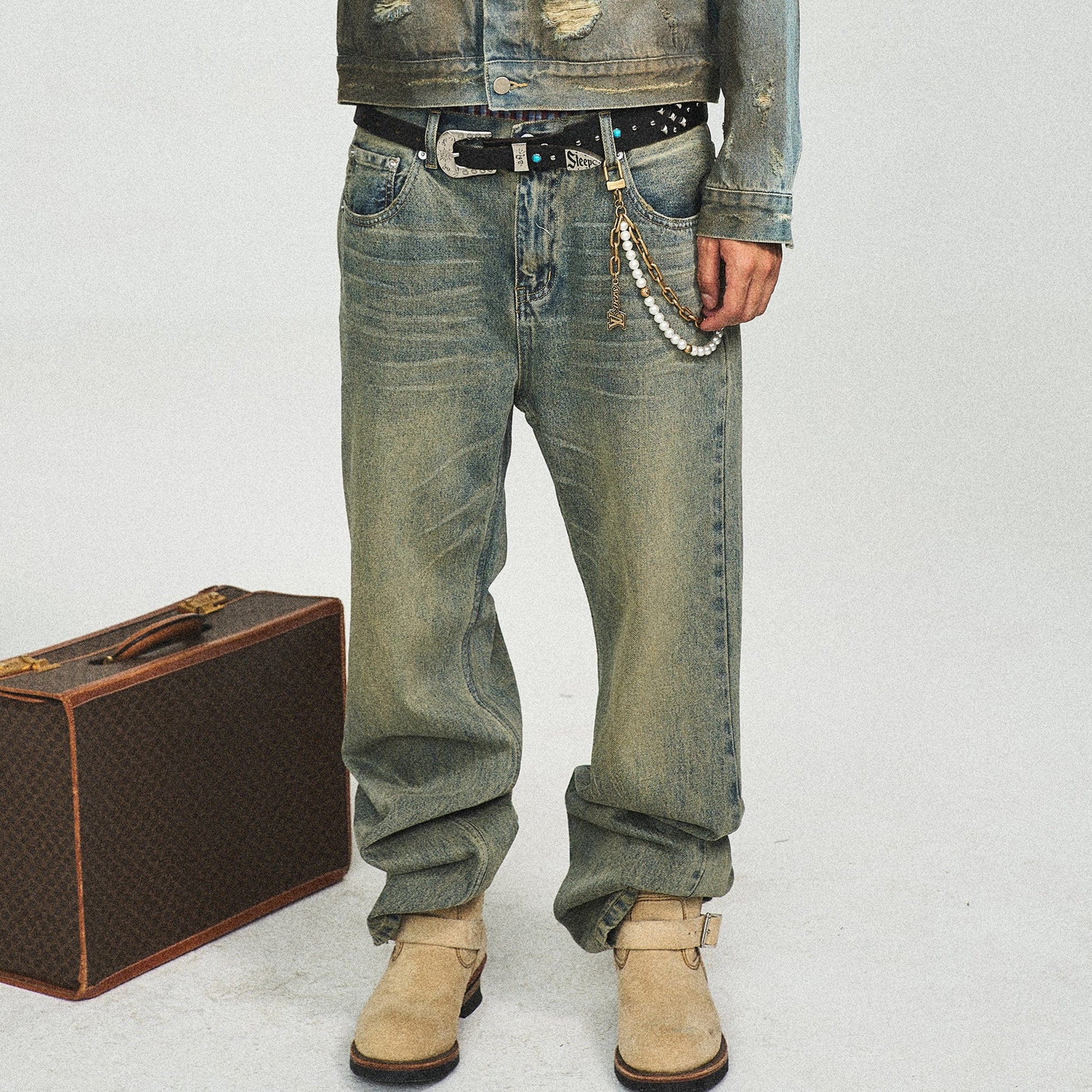 STEEPC The Classic Washed Flared Jeans-Jeans-S-Free Shipping Leatheretro