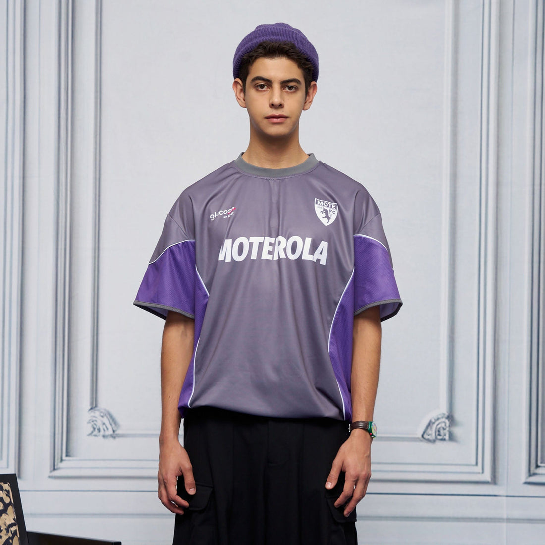 UNLIMITED MOTE x glucose by RMK Contrast Spliced Drawstring Hem Jersey-T Shirt-S-Black-Free Shipping Leatheretro